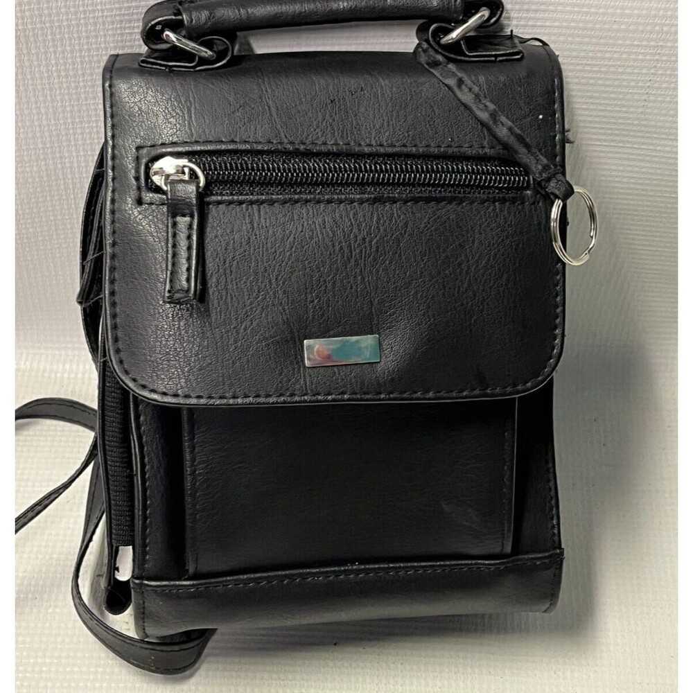 Small Black Cross Body Purse Organizer Travel Bag Detachable Strap Handbag